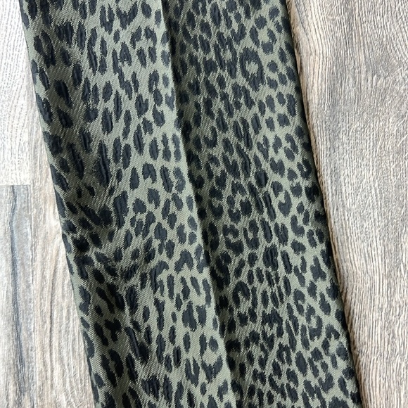 Zadig and Voltaire Pants Green Pomy Leopard Print Pants Size 4 Pull On Style - Picture 8 of 11